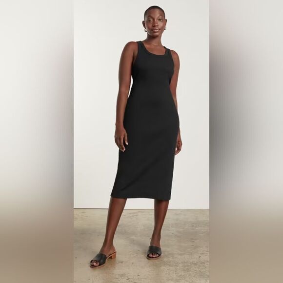 Everlane The 90s Ribbed Tank Dress MD Quiet Luxury Lagenlook Dark Romantic - Picture 14 of 14